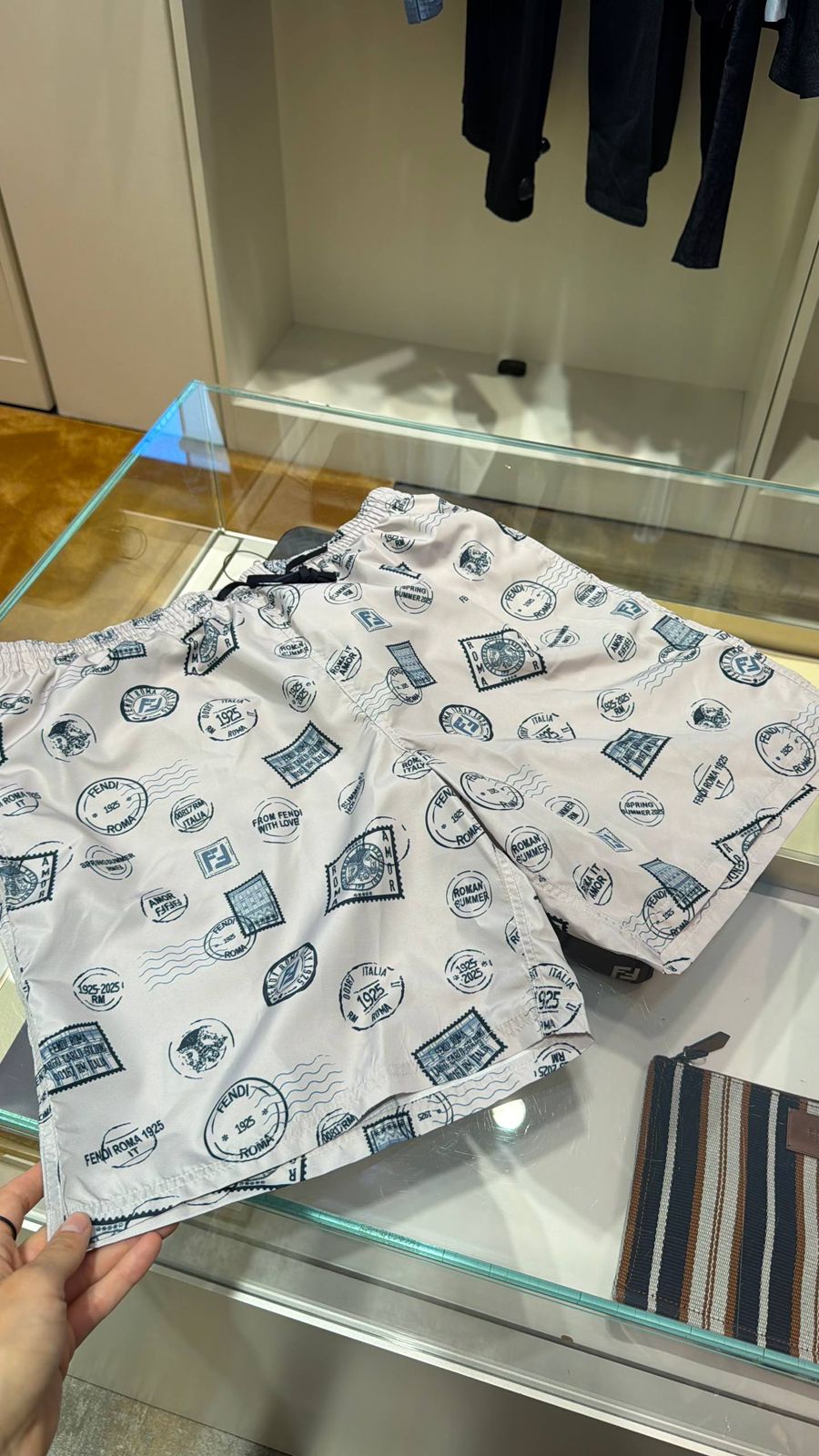 Stamp Print Swim Shorts
