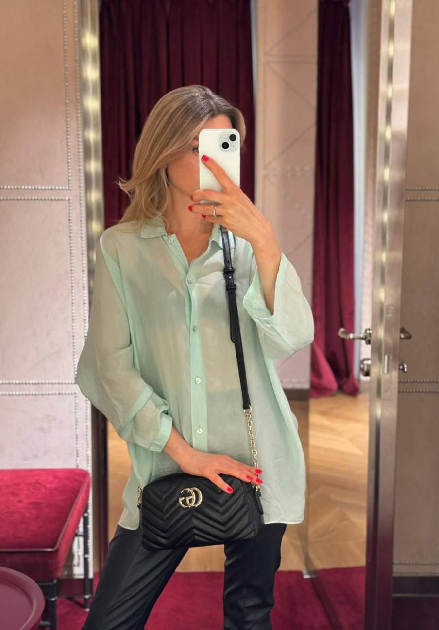 Sheer Button-Down Shirt