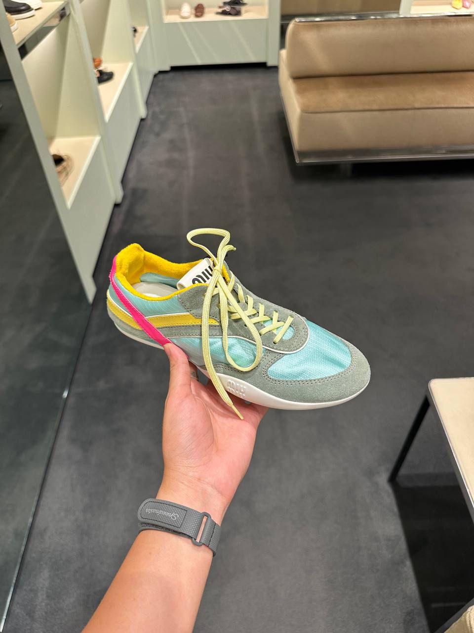 Technical Fabric and Suede Sneakers
