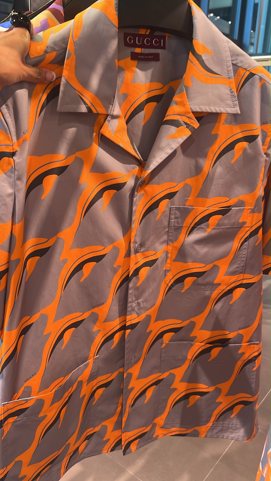 Flame Print Bowling Shirt