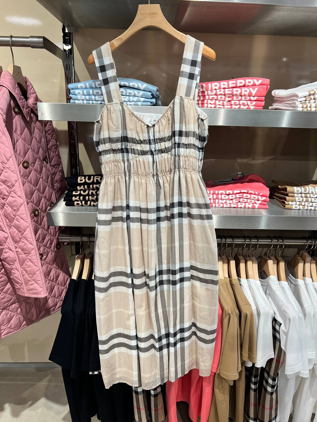 Check Cotton Poplin Dress