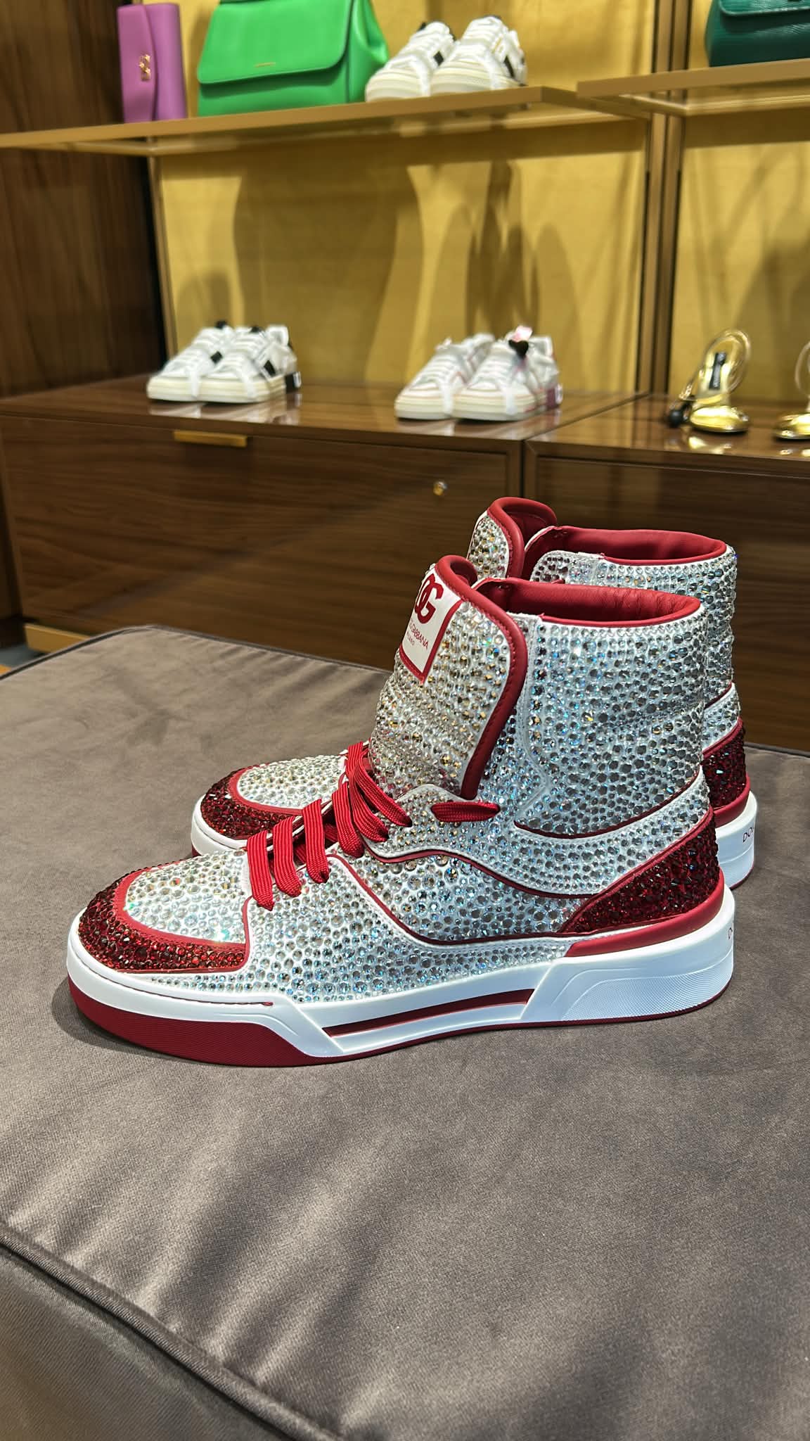 NS1 High-Top Sneakers with Rhinestones