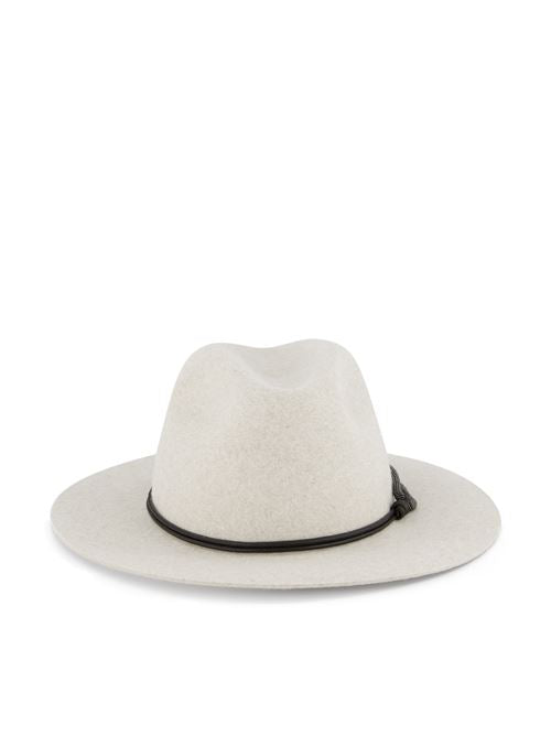 Fedora in Feltro con Fascia in Pelle e Monile
