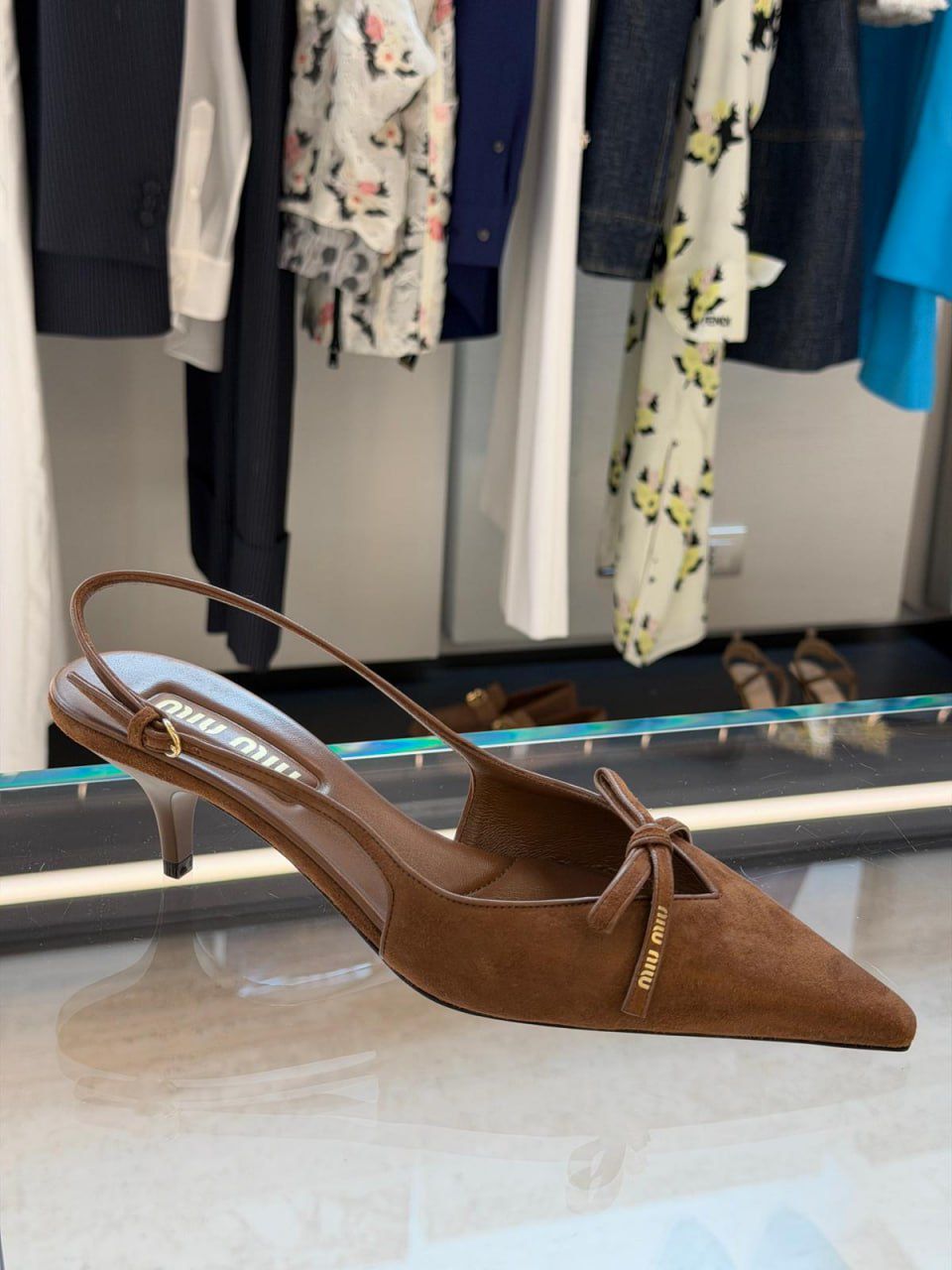 Suede Slingback Pumps