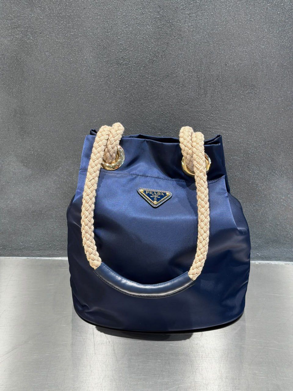 Re-Nylon and Rope Bucket Bag