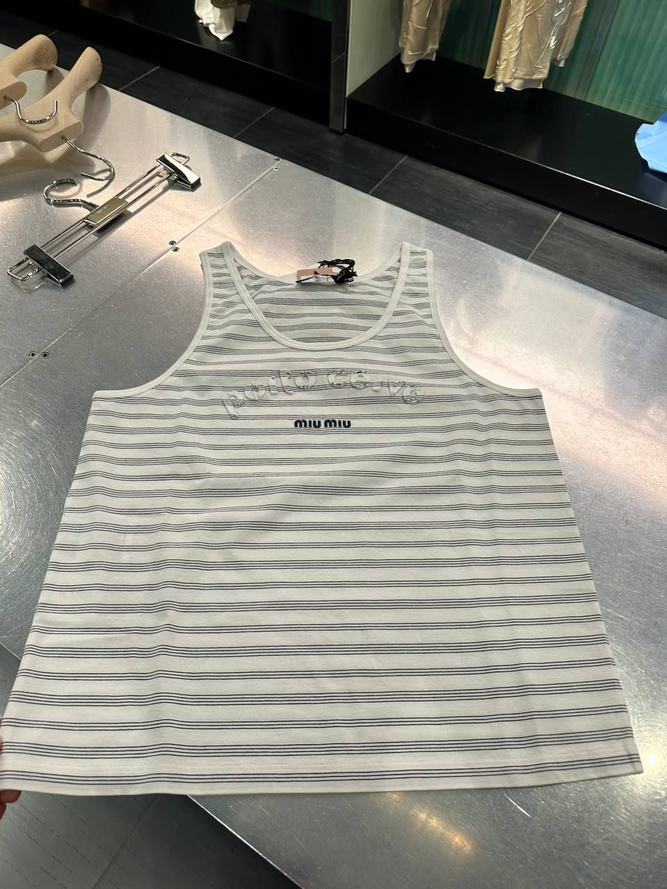 Striped jersey tank top