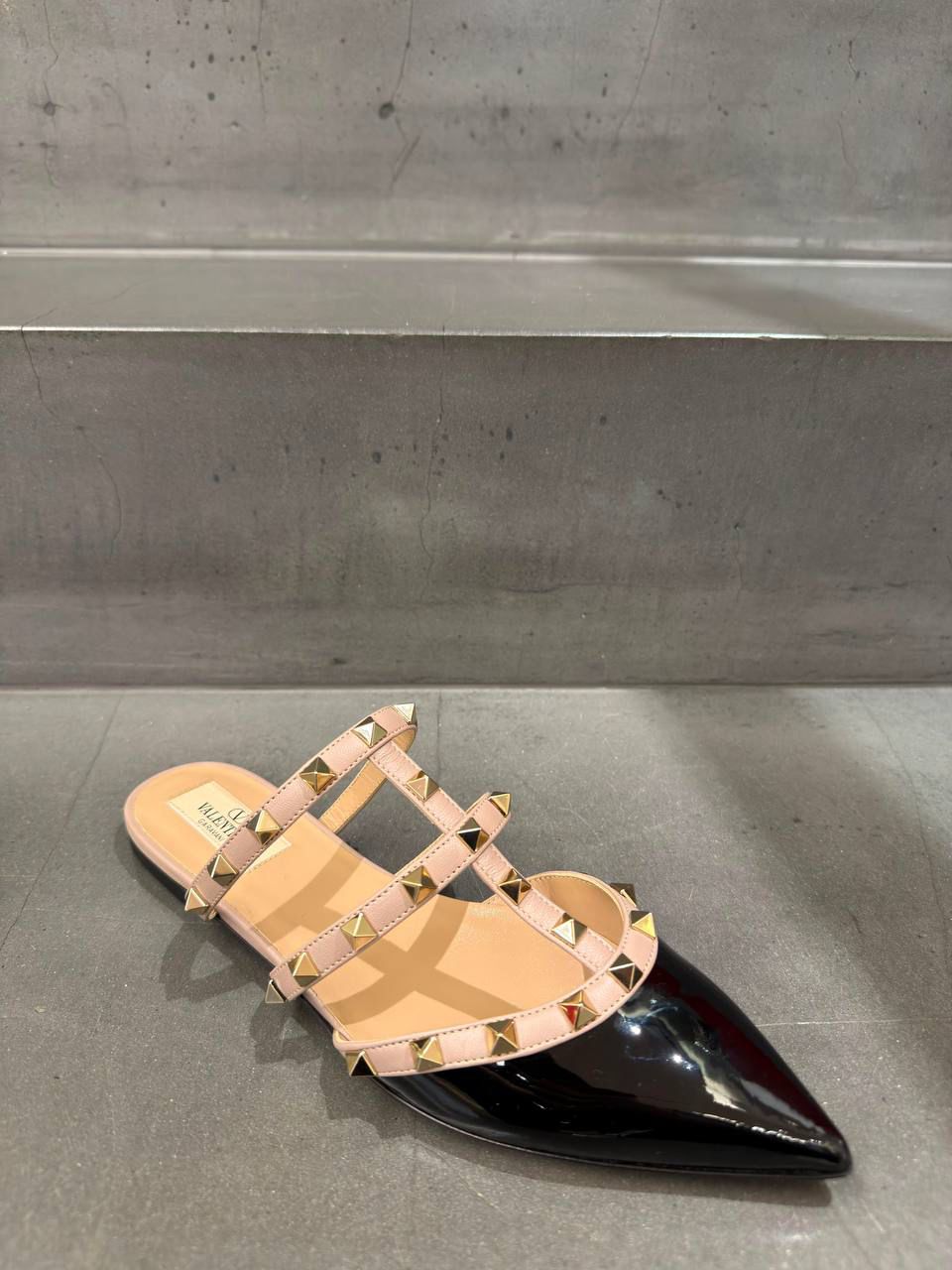 Rockstud Patent Leather Mules