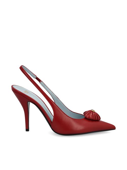 Décolleté slingback in pelle