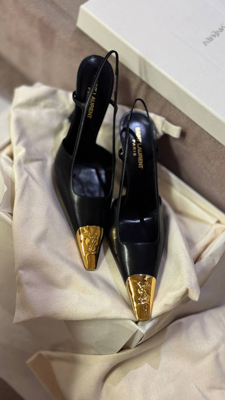 Le Loafer Slingback Pumps with Metal Toe Cap