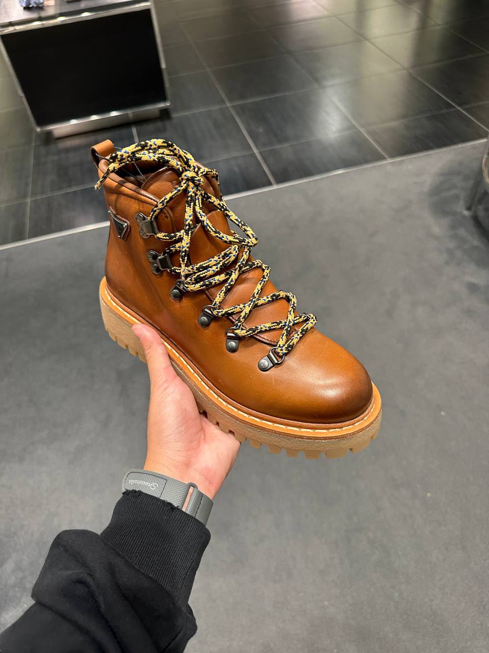 Brushed Leather Hiking Boots
