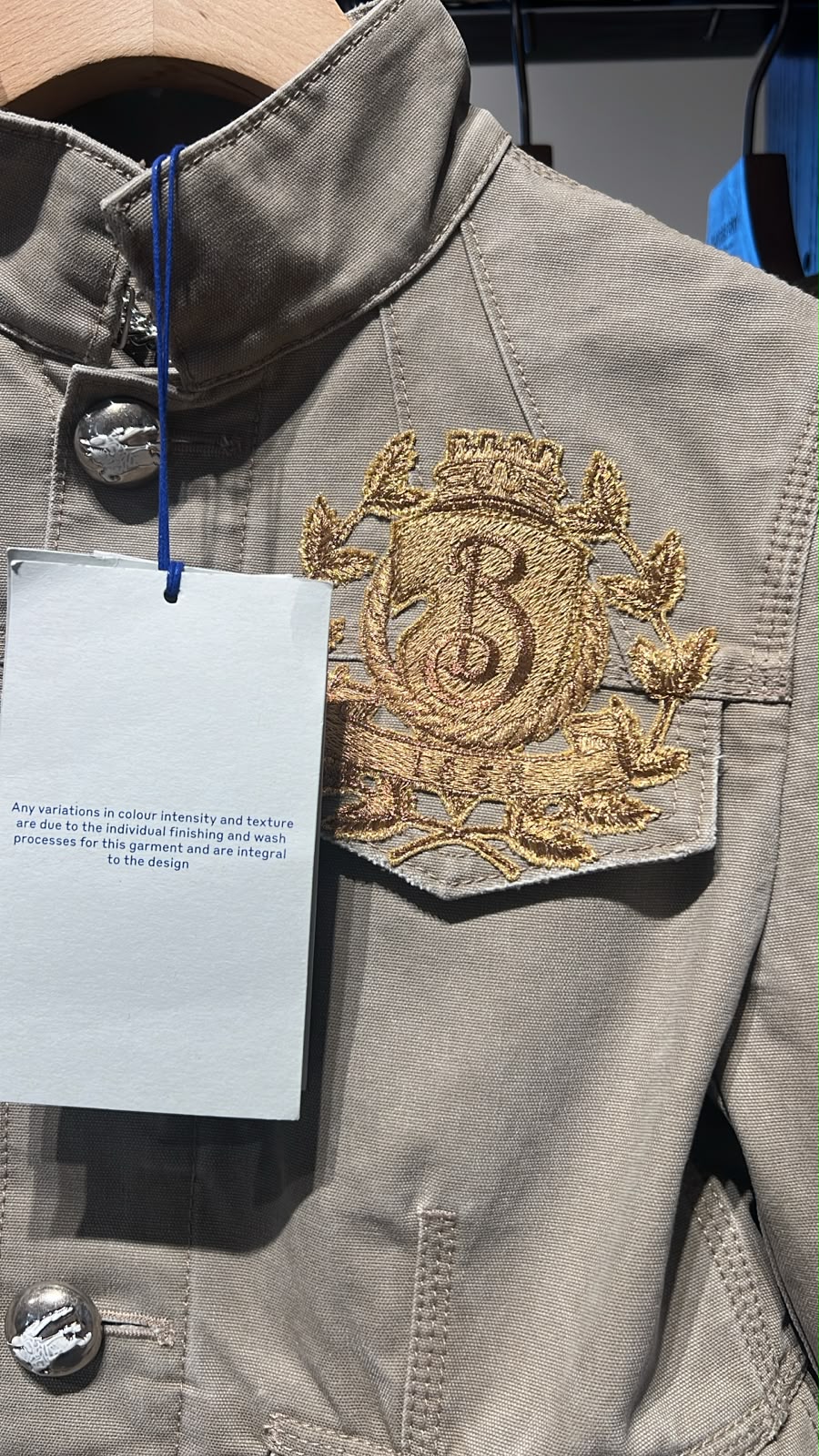Embroidered Crest Cotton Twill Jacket