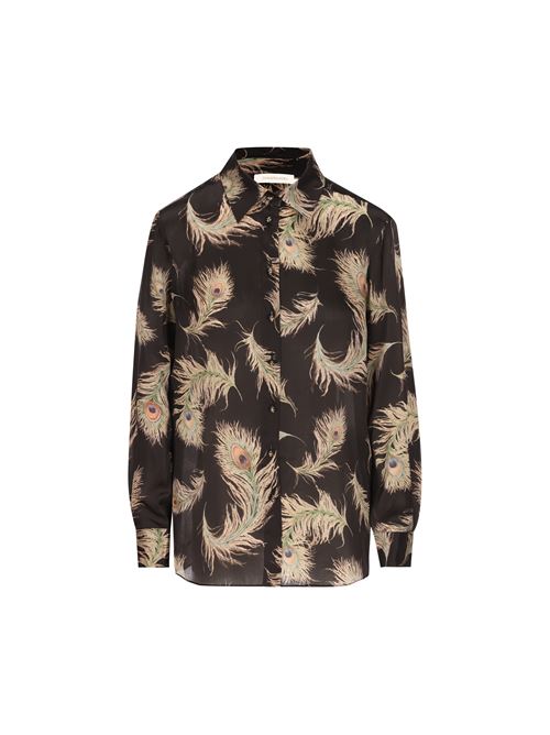 Camicia in Seta Peacock Feather