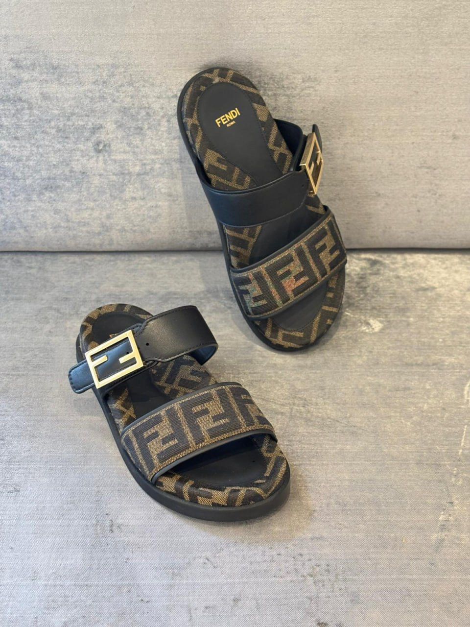 FF Logo Buckle Slides