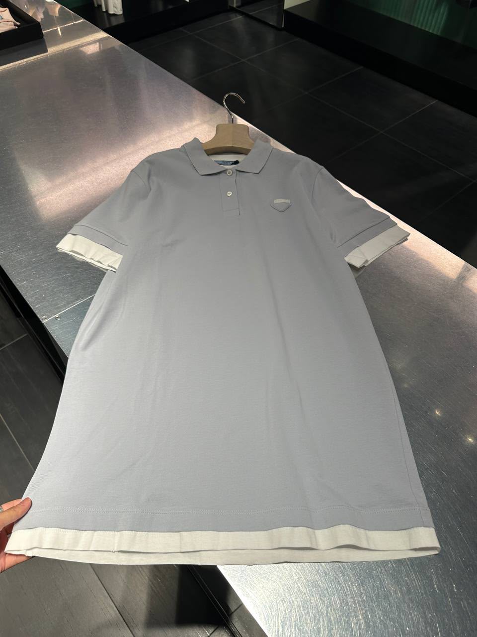 Layered Cotton Piqué Polo Dress