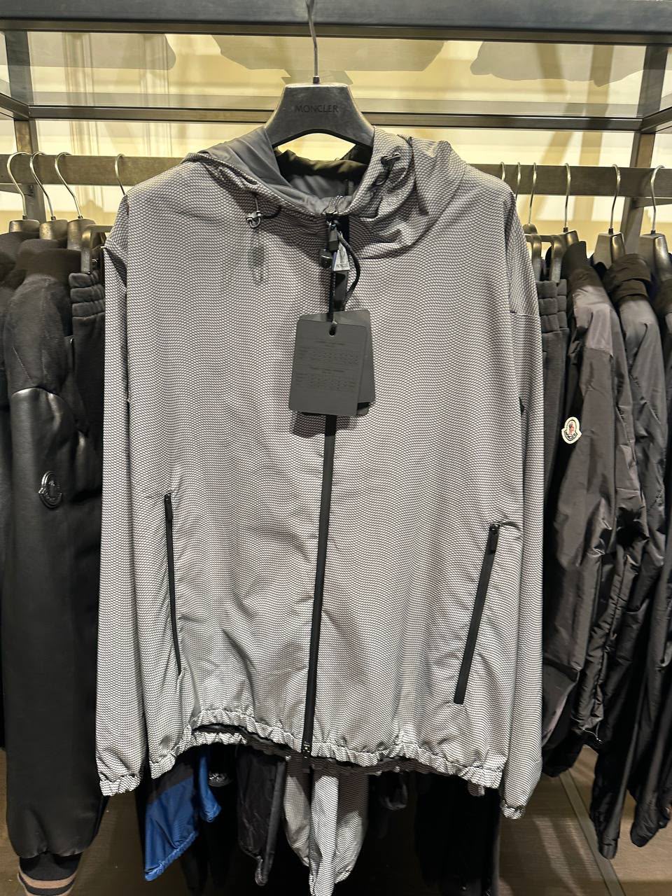 Geometric Print Hooded Jacket