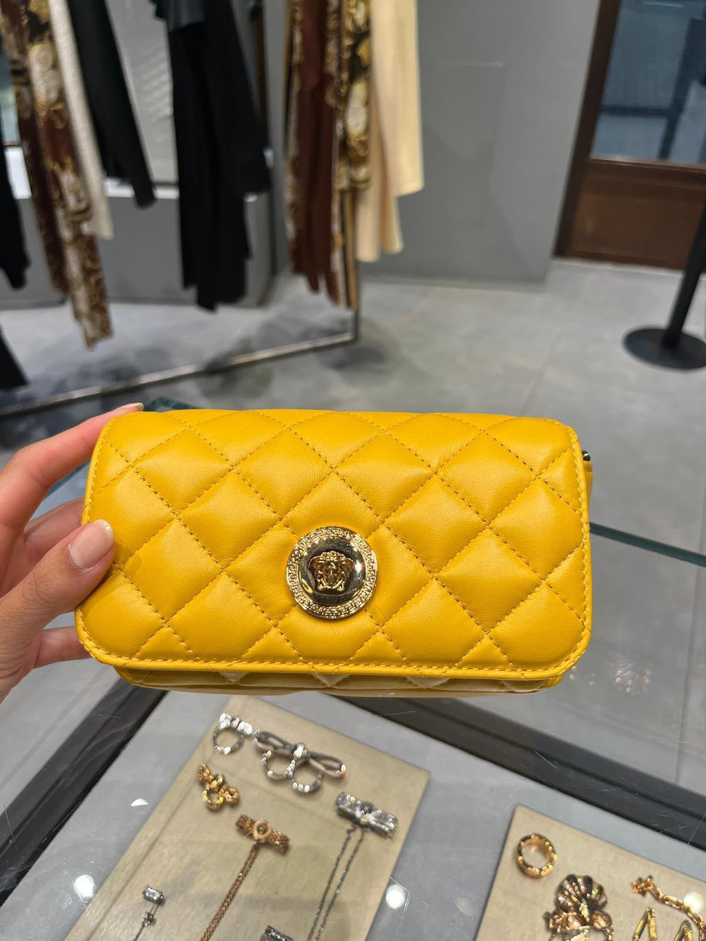 Quilted Medusa Chain Wallet