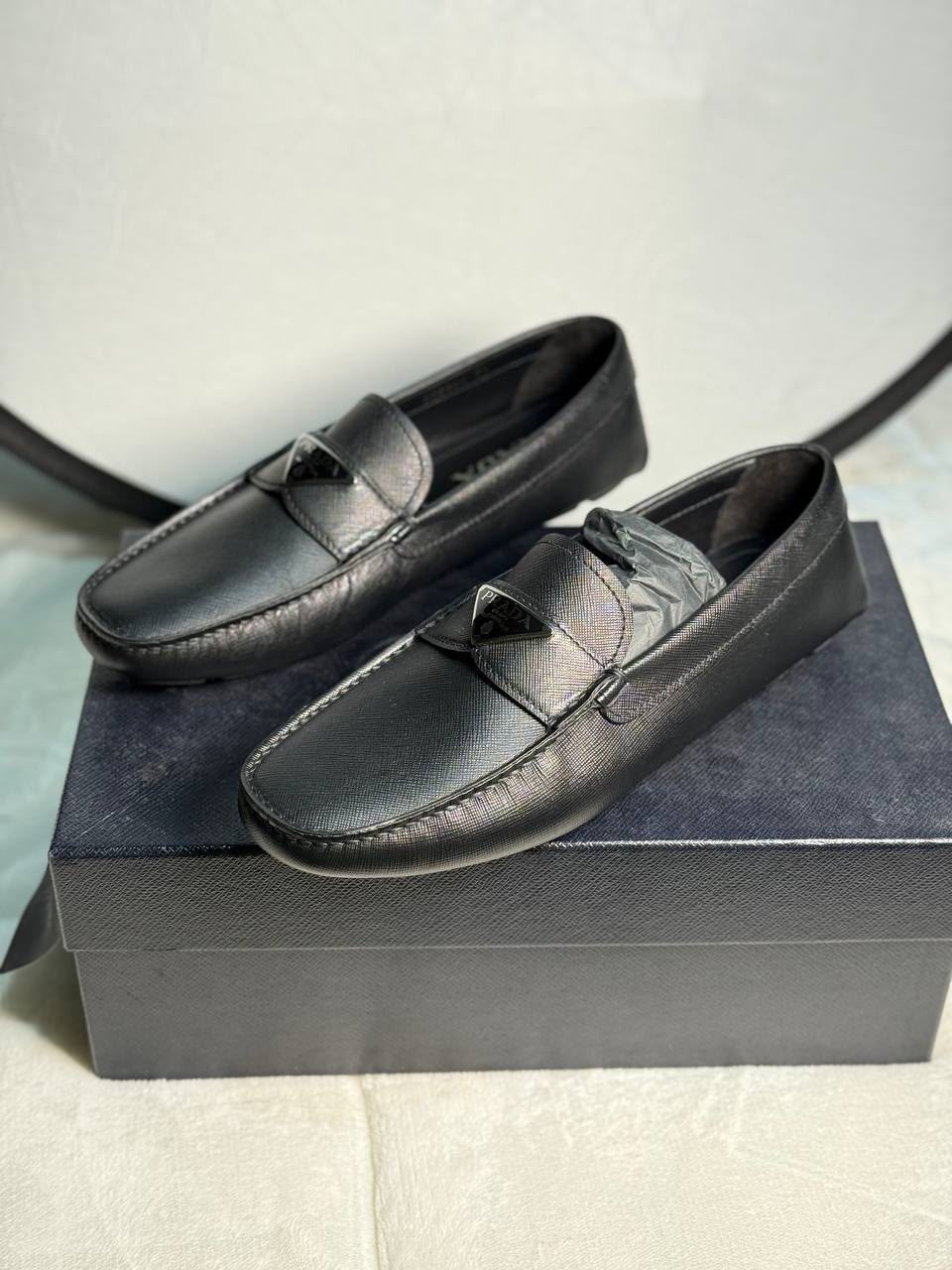 Saffiano Leather Loafers
