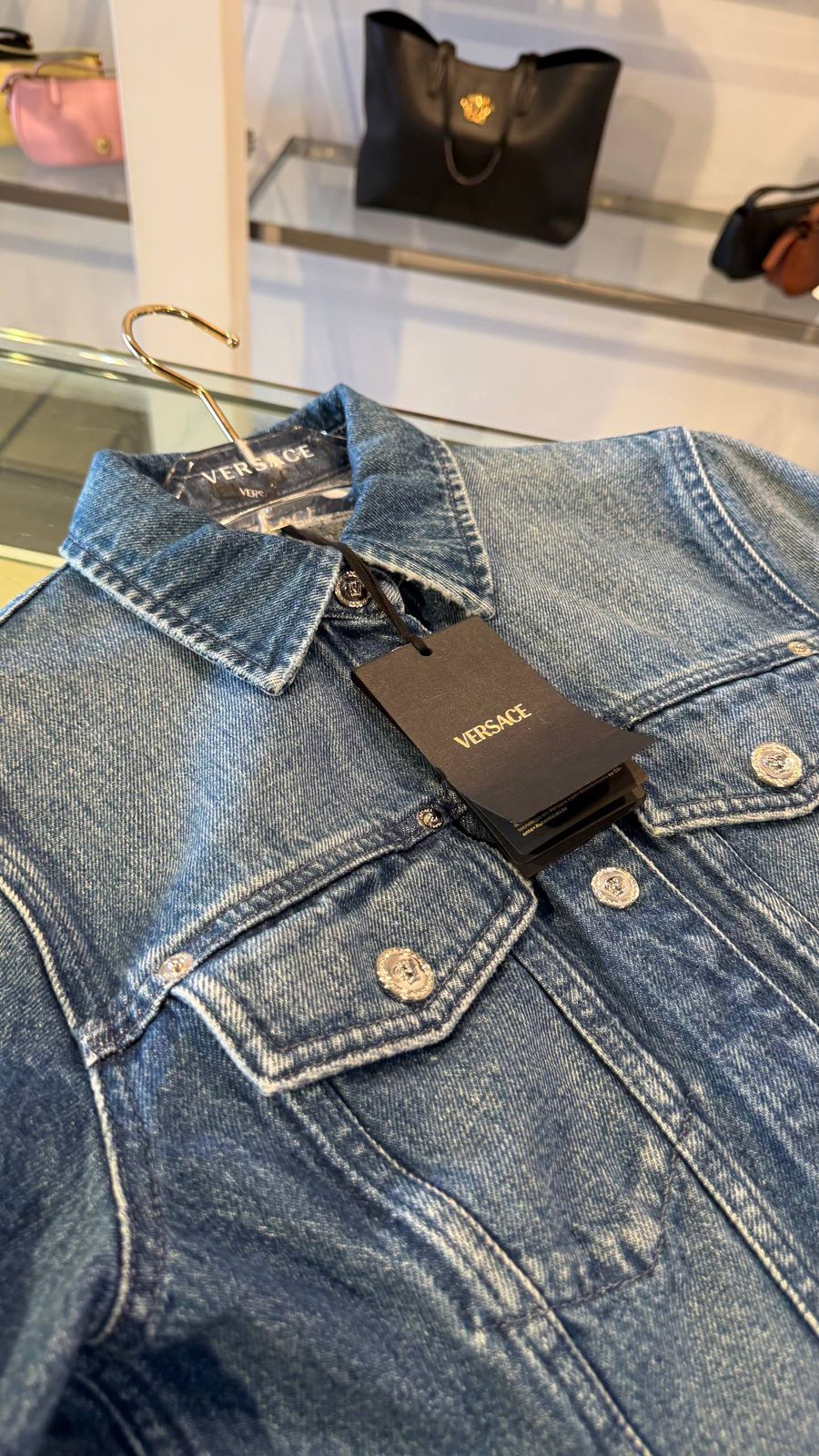 Medusa Button Denim Jacket