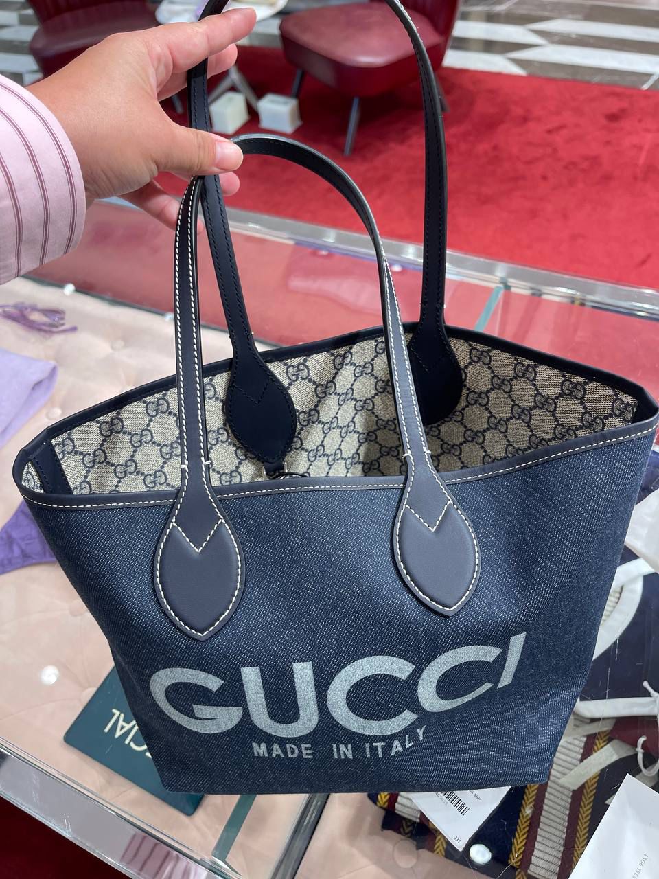 Reversible GG Denim Tote Bag