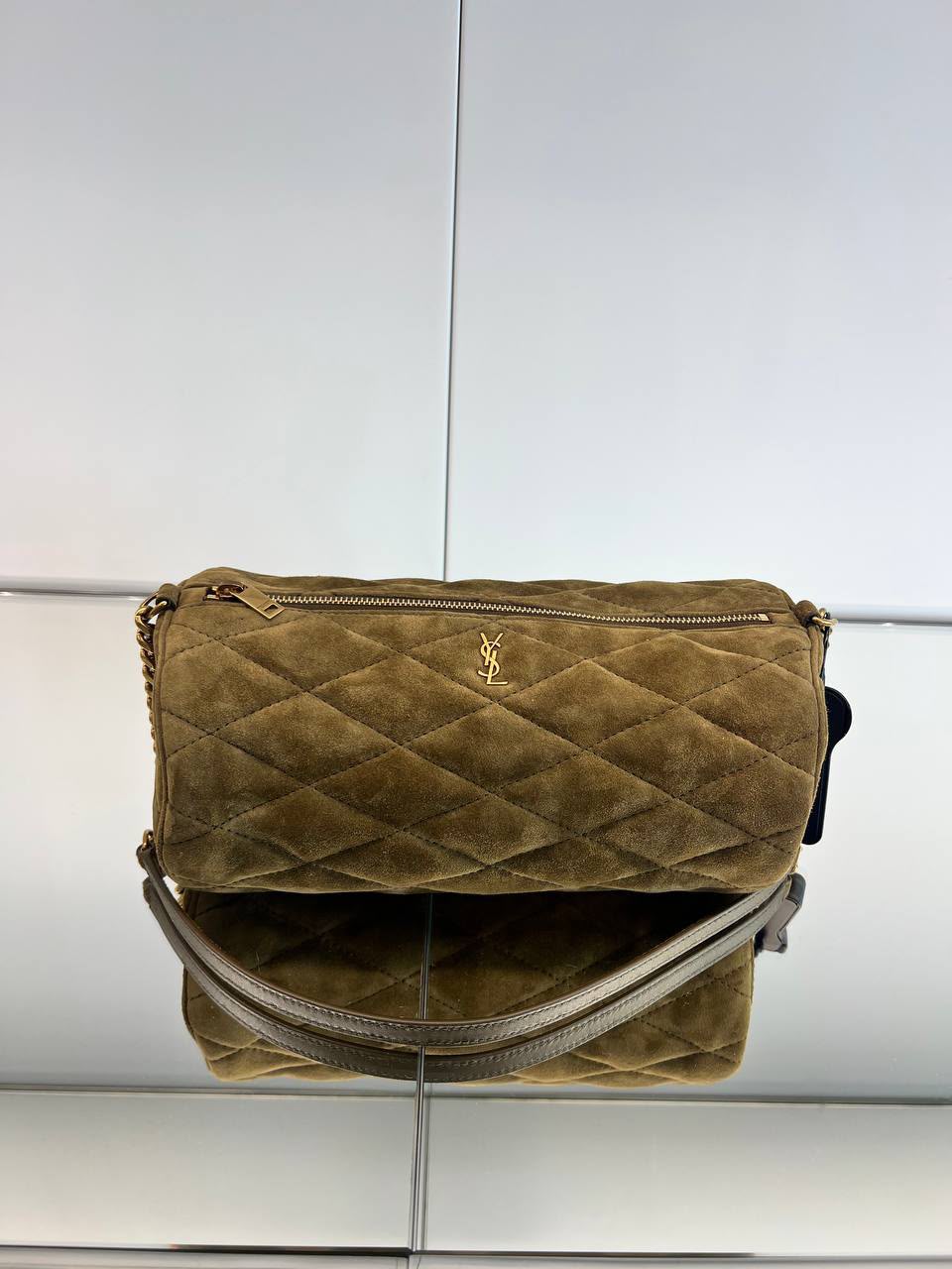Jamie 4.3 Cylinder Bag in Quilted Suede