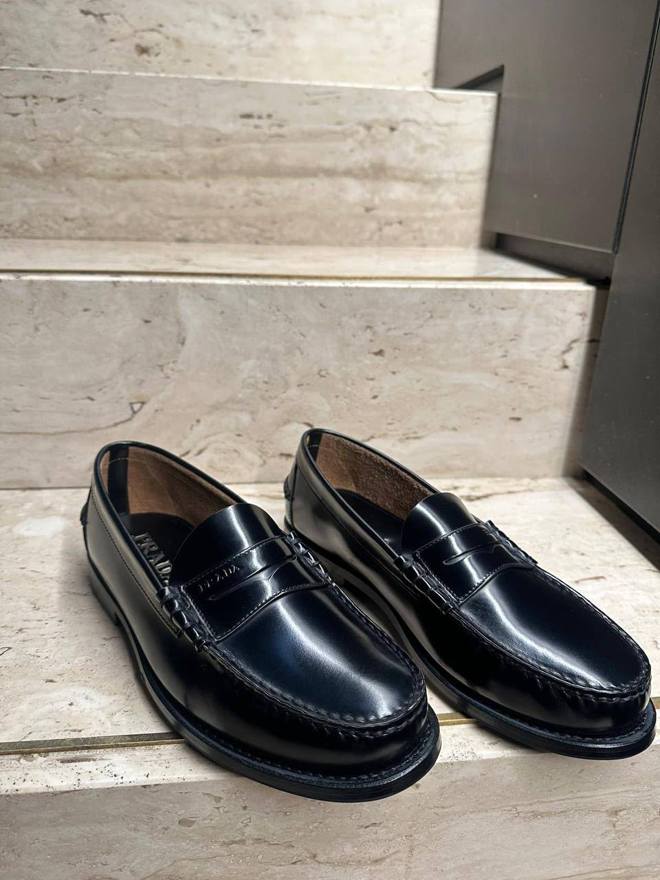 Brushed Leather Penny Loafers