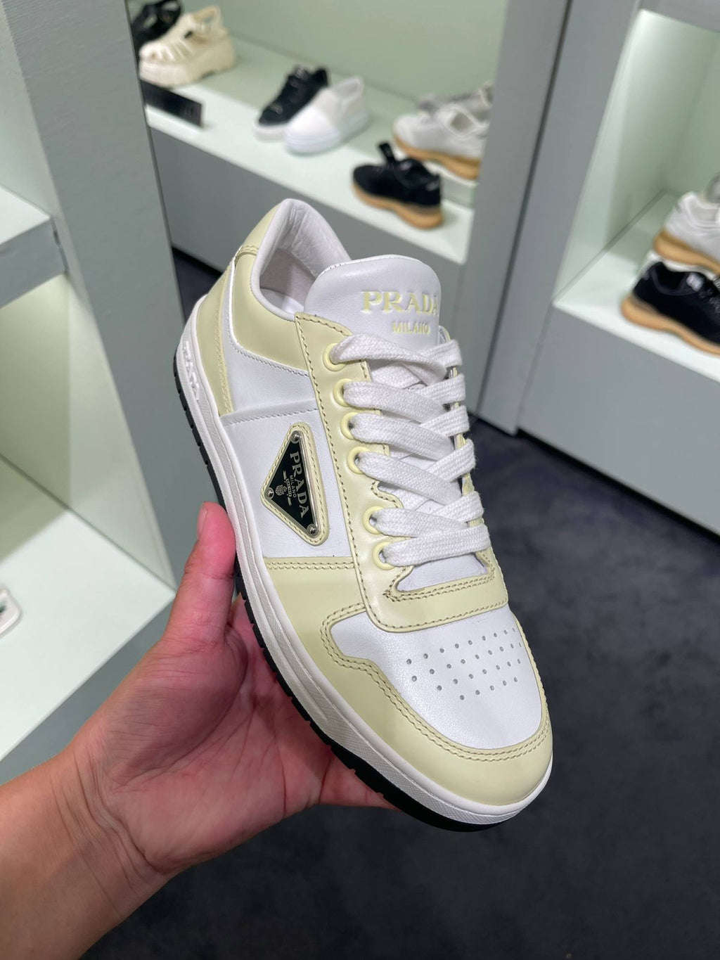 Prada Downtown Leather Sneakers