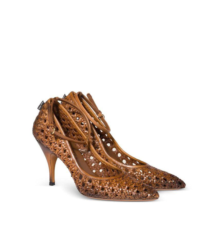 Woven Leather Pumps
