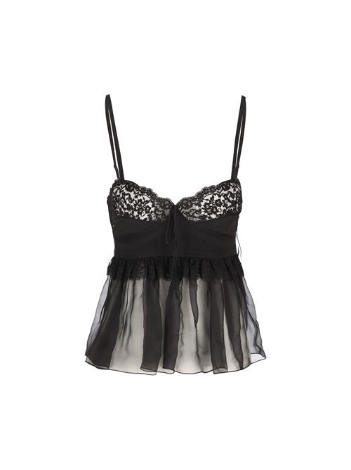 Top lingerie con spalline sottili in crêpe de chine