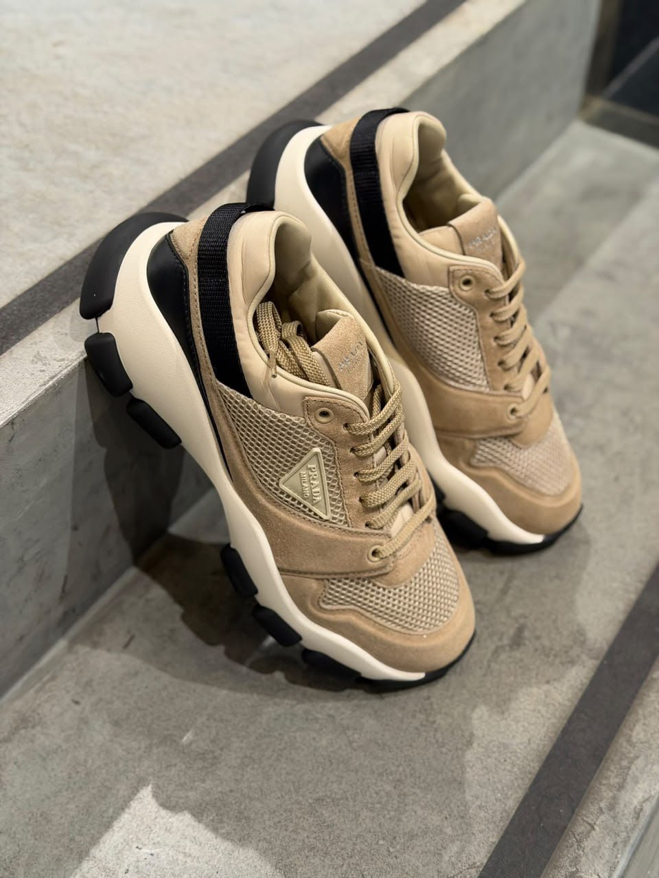 Downtown Leather and Mesh Sneakers
