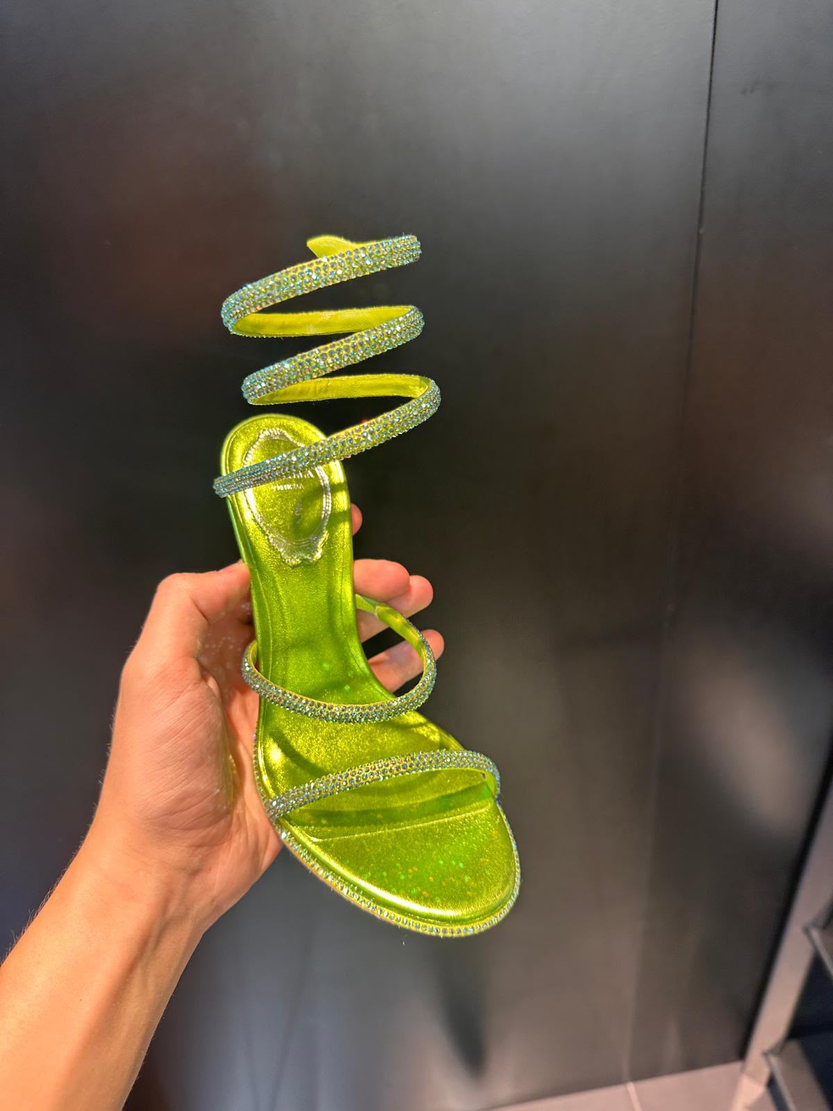 Cleo Rhinestone-Embellished Spiral Sandals