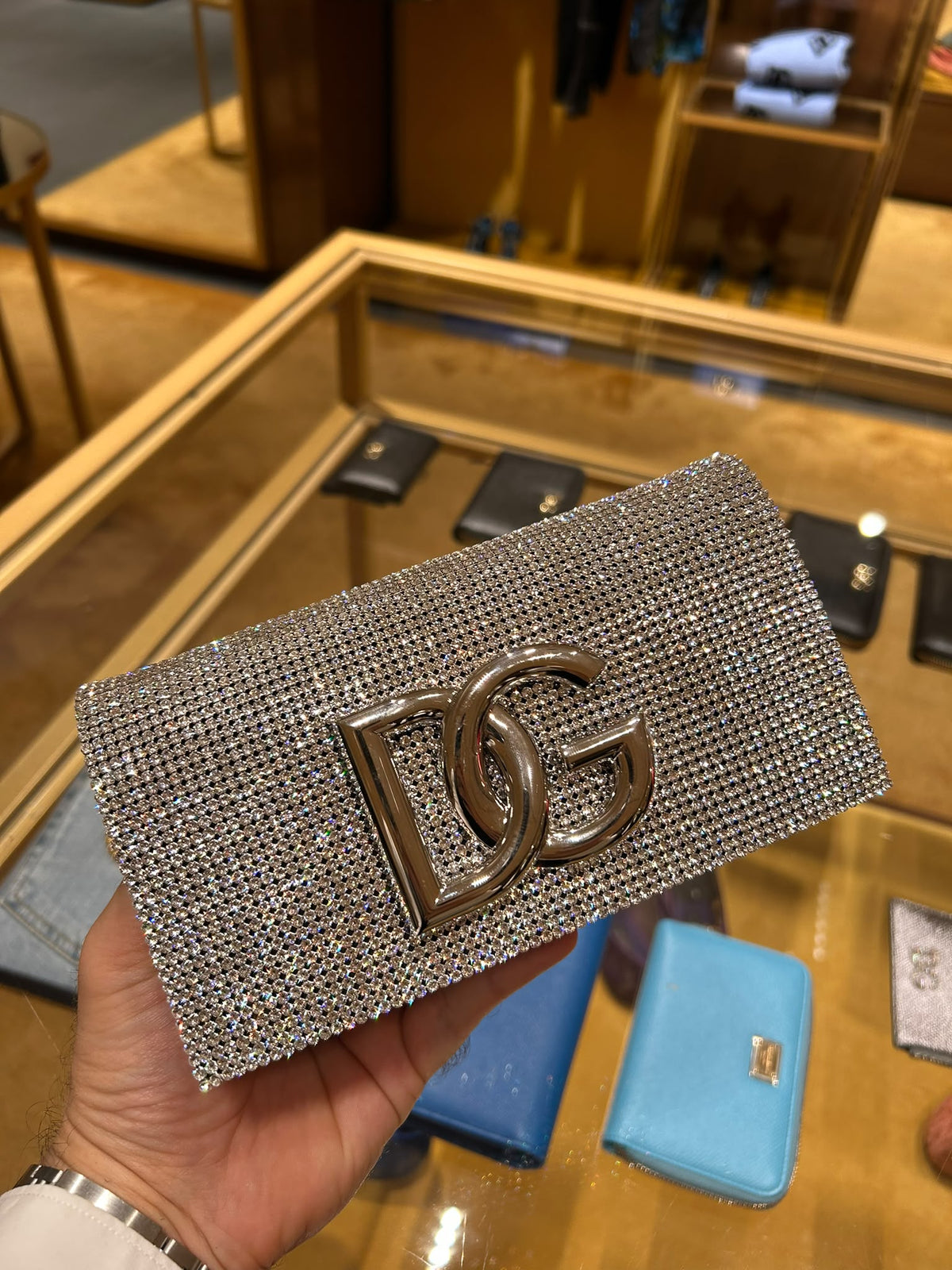 DG Logo Rhinestone Clutch