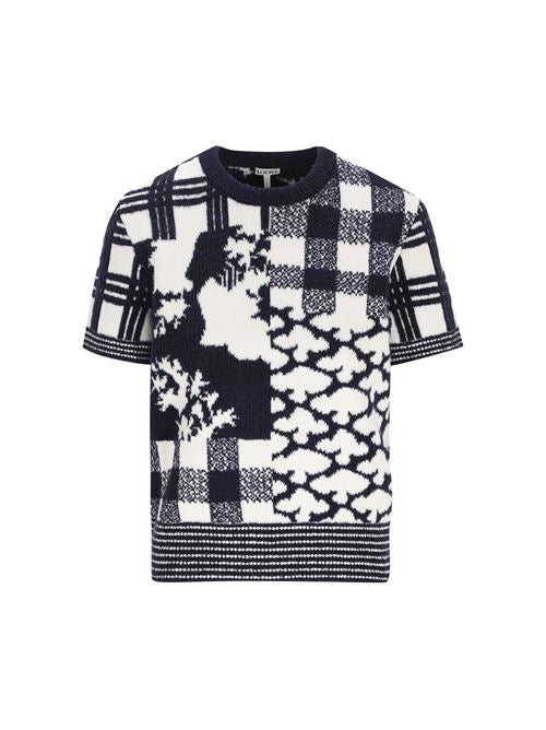 Maglione in jacquard di lana double face