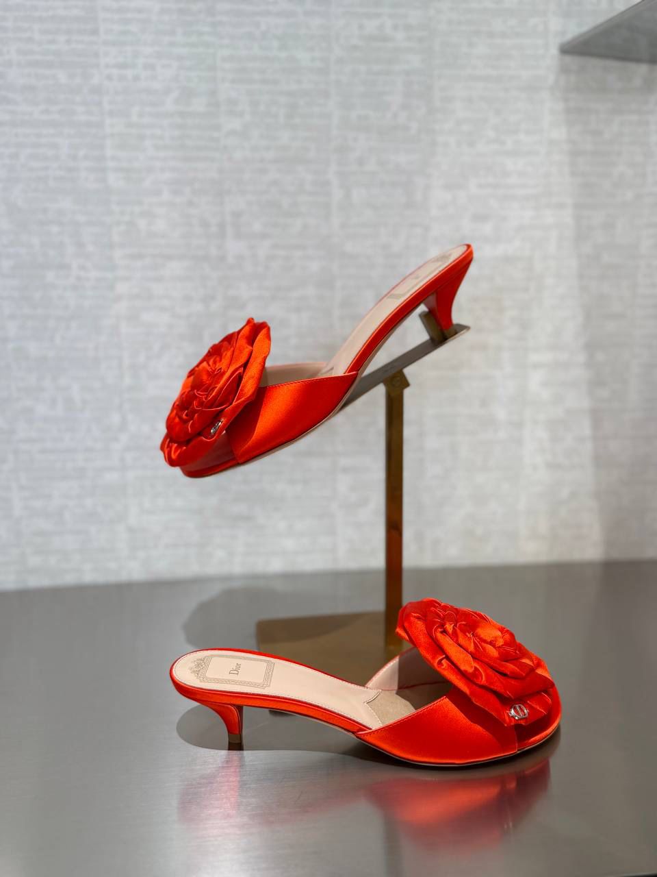 Rose Kitten Heel Mules
