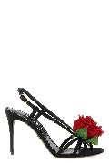Satin sandals with flower