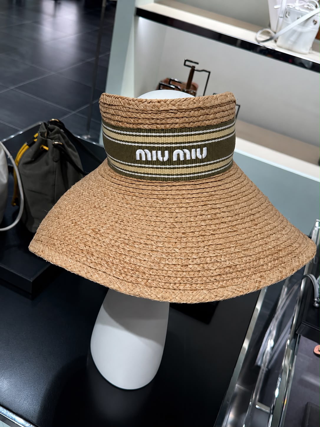 Woven straw visor