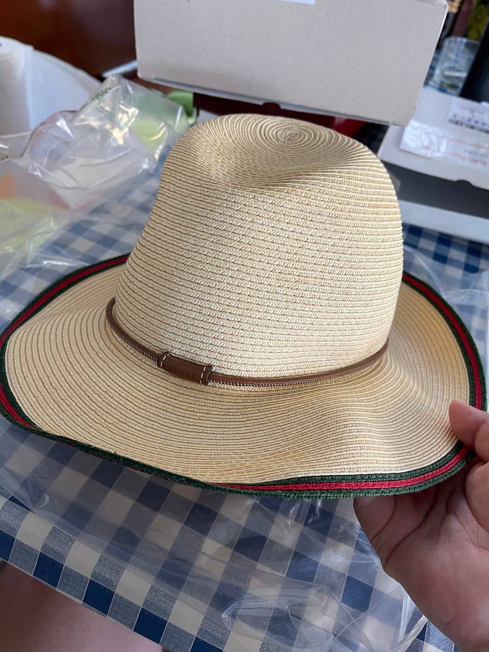Straw Fedora with Web Detail
