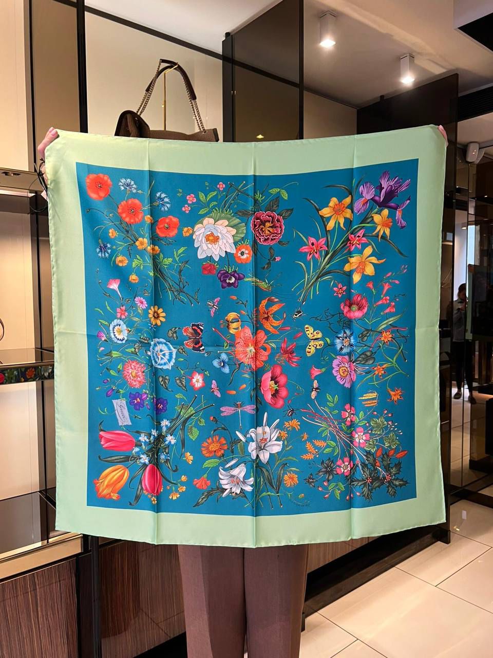 Flora Print Silk Scarf