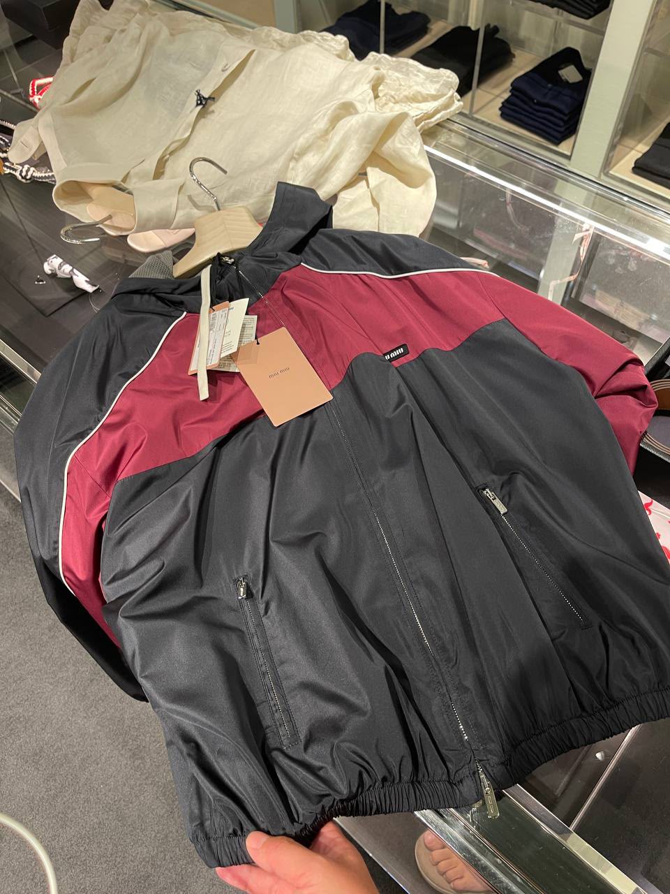 Color-block technical fabric jacket