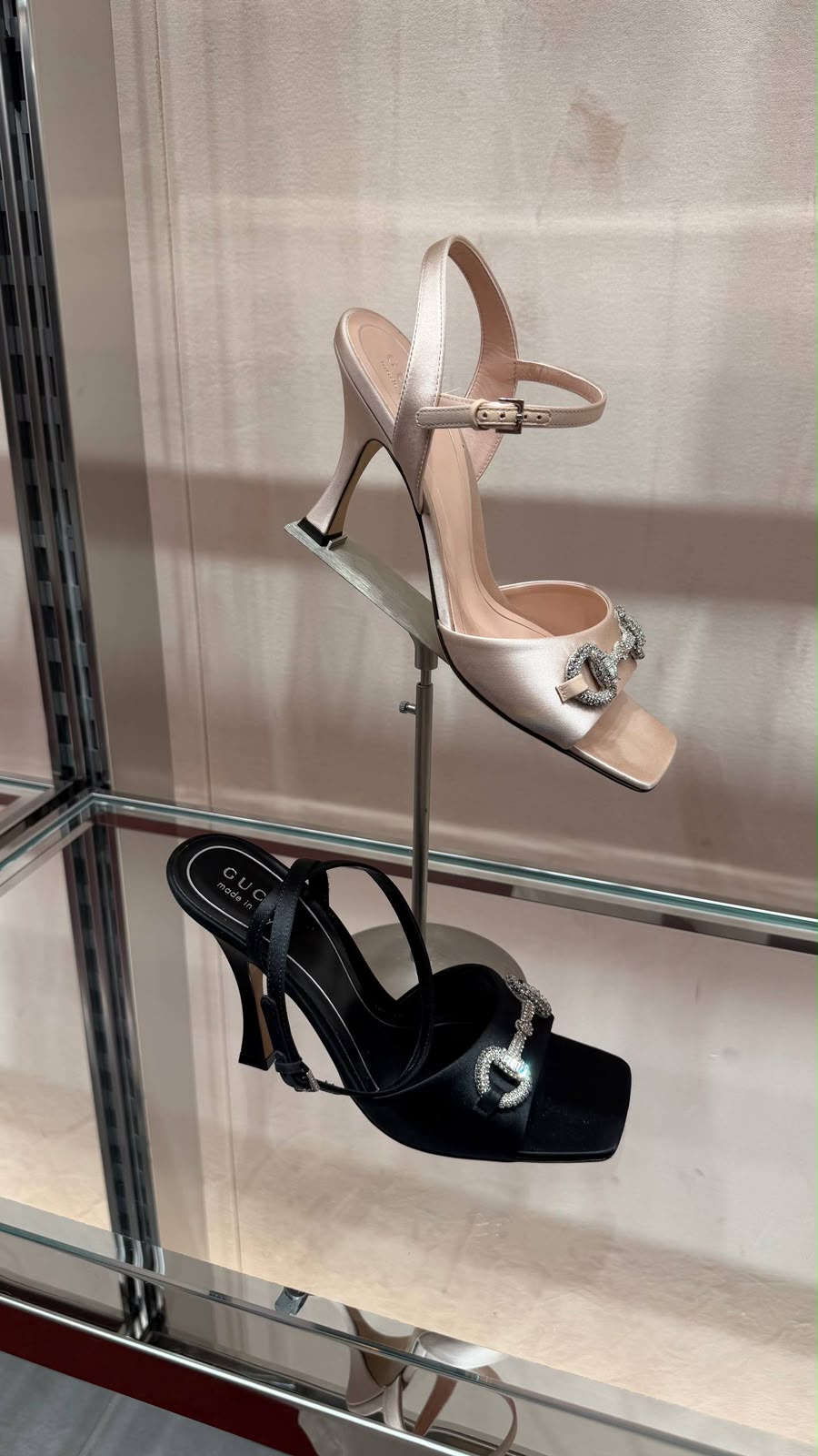 Horsebit Satin Sandal with Crystals