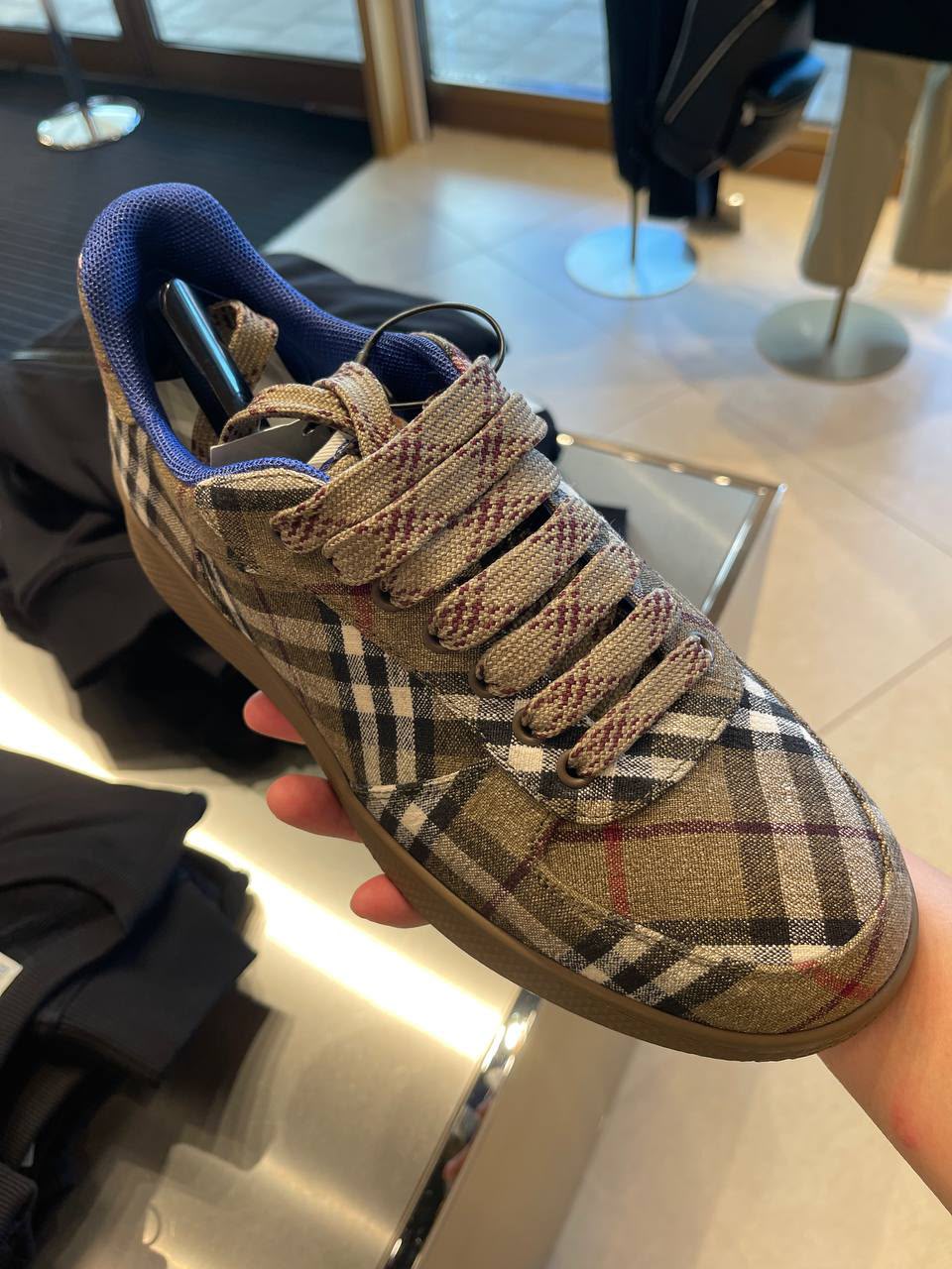 Check Cotton Sneakers