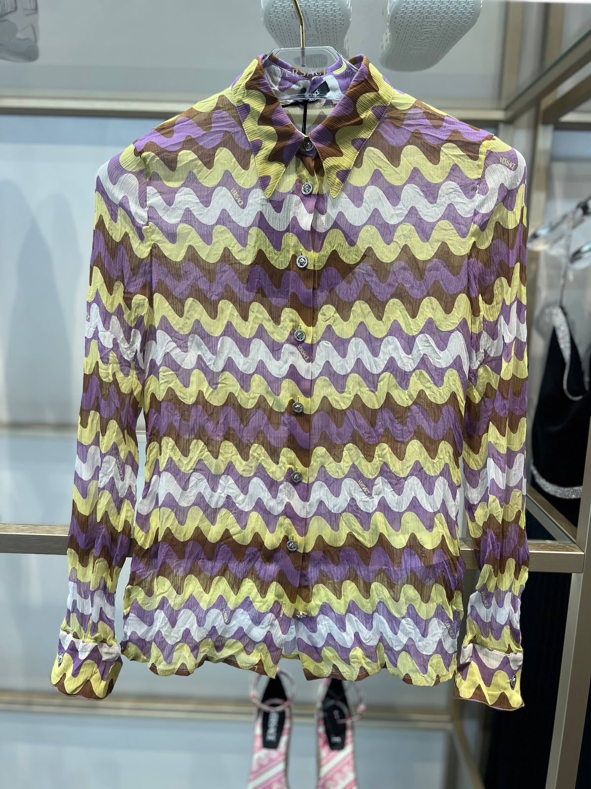 Wavy Print Long-Sleeve Shirt