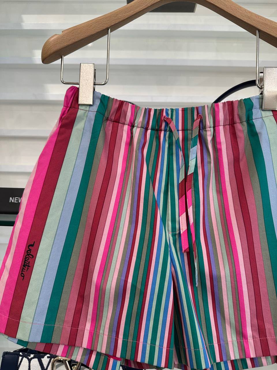 Multicolor Striped Cotton Shorts