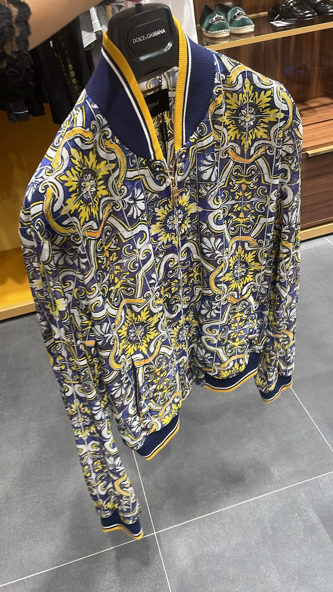 Majolica-print bomber jacket