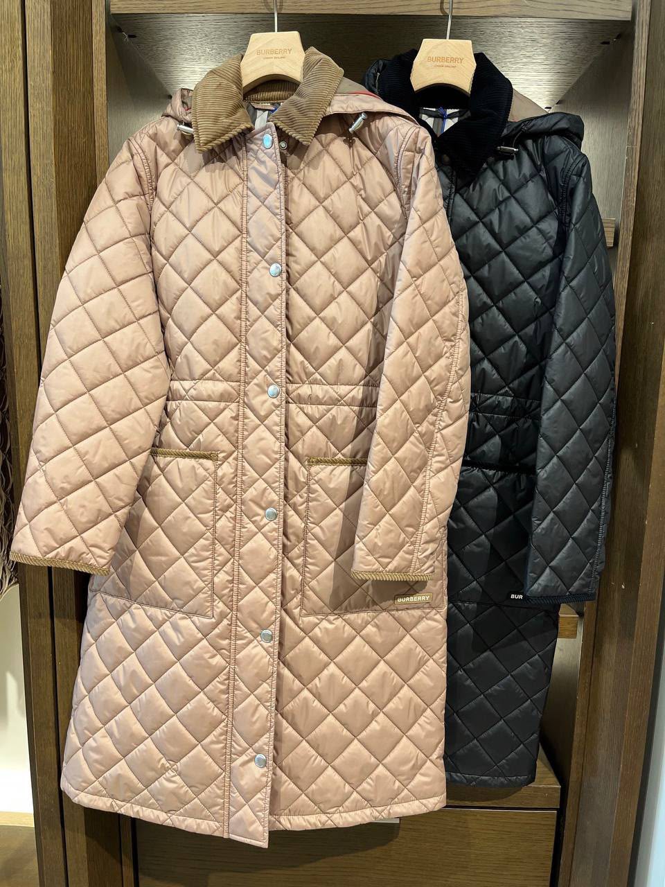 Diamond Quilted Hooded Coat