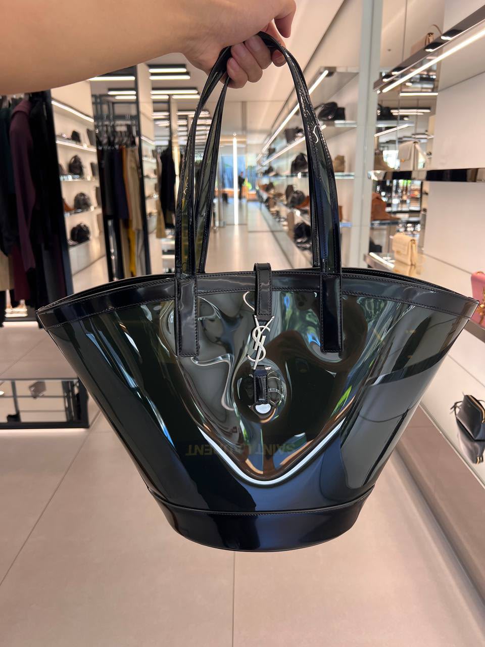 Icare Maxi Shopping Bag in Transparent Vinyl