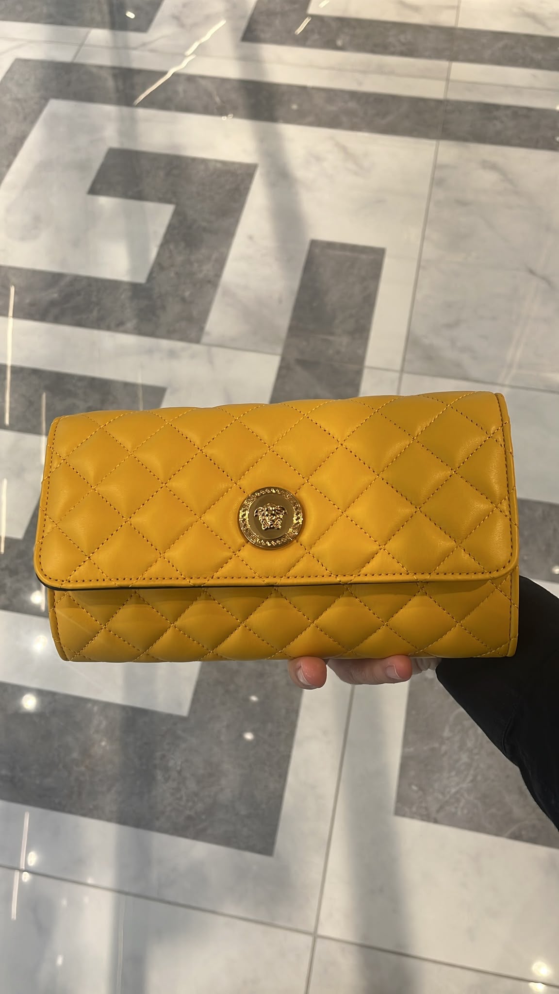 Quilted Leather Wallet on Chain