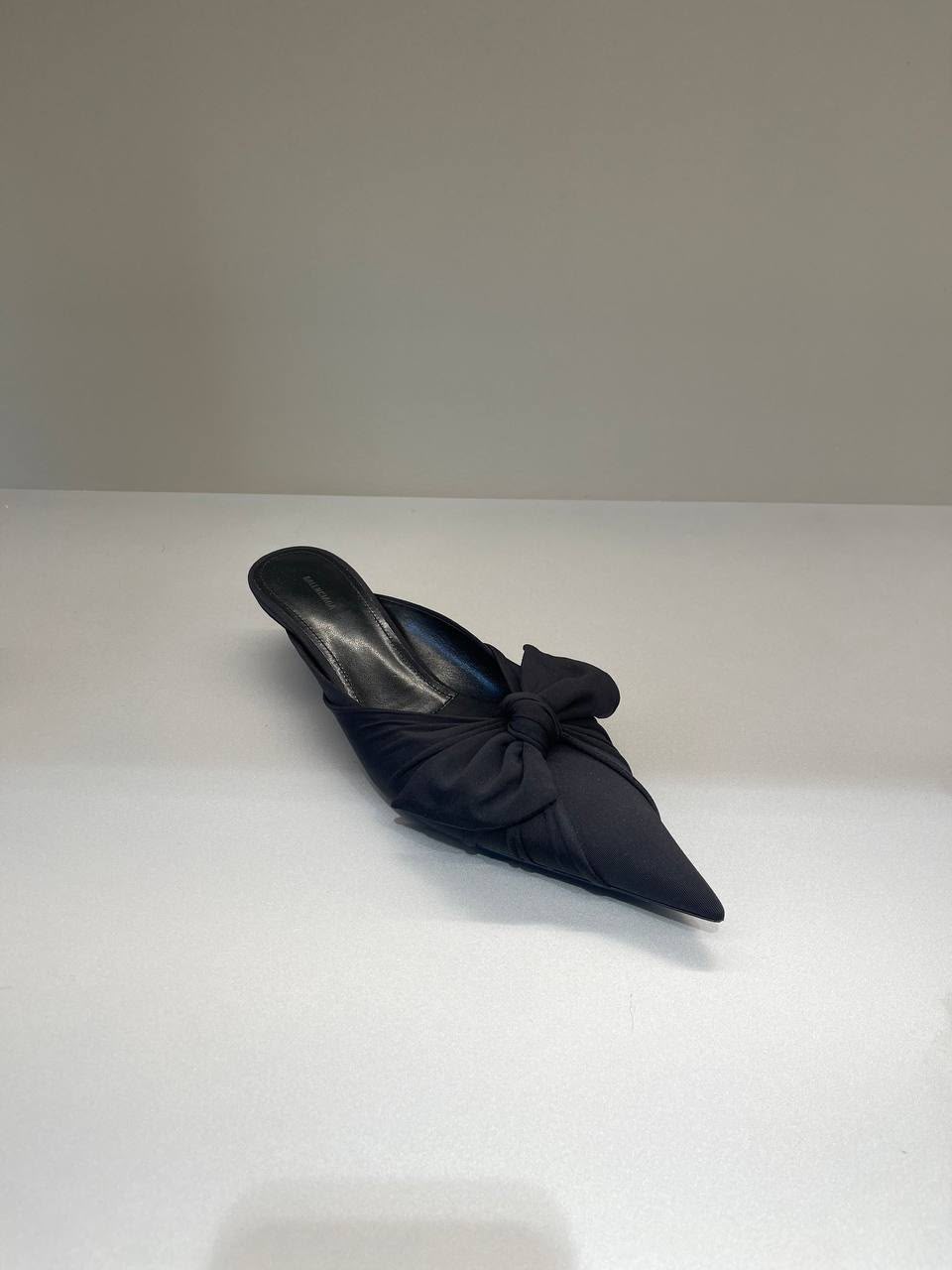 Bow-Detailed Satin Mules