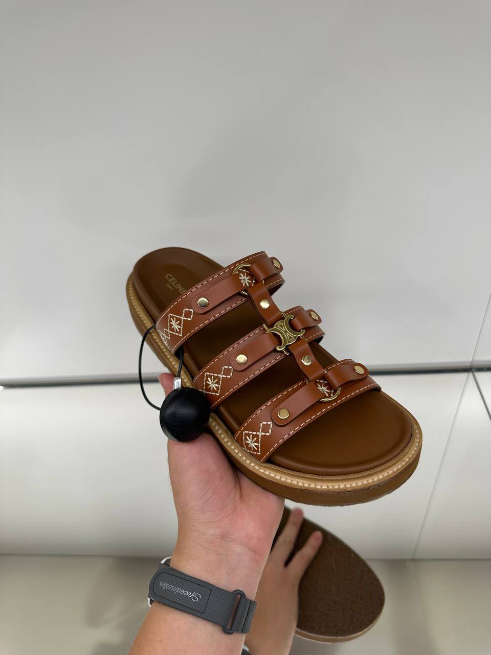 Triomphe Gladiator Sandals in Calfskin