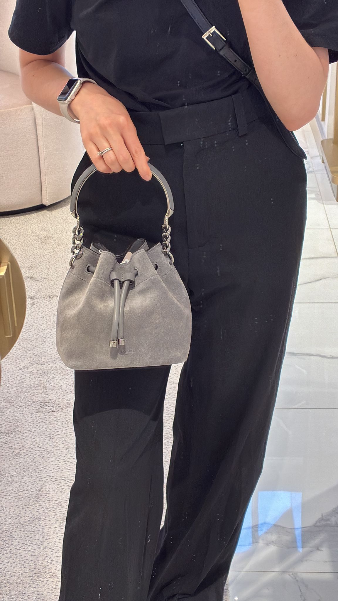 Small Bucket Bag in Suede