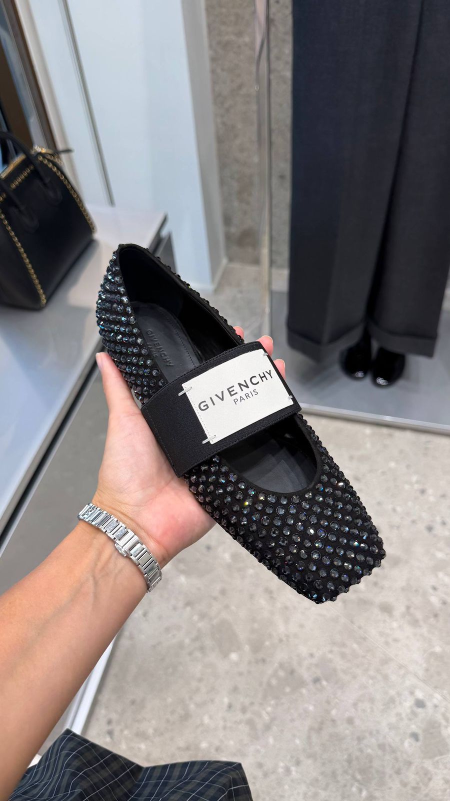 Crystal-Embellished Ballet Flats